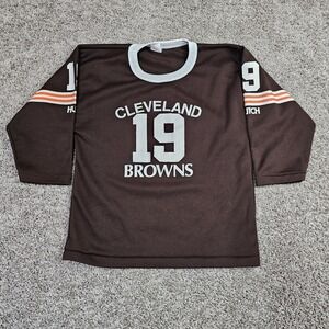 Cleveland Browns Hutch Boys Sz Medium Jersey T-Shirt #19 Vtg 80s NFL Football